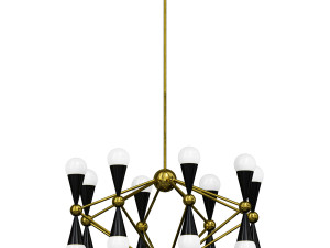 Modern Gold Chandelier with Adjustable Hanging Length for Residential Use 3D Model