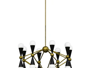 Modern Gold Chandelier with Adjustable Hanging Length for Residential Use 3D Model