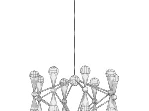 Modern Gold Chandelier with Adjustable Hanging Length for Residential Use 3D Model