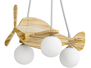 Wood Kids Chandelier with Globe Lights Acrylic Shade and Adjustable Hanging Length 3D Model