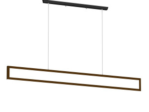 Minimalist Rectangle Frame Island Light Metal Dining Room LED Pendant Lamp in WhiteWarm Light Long 3D Model