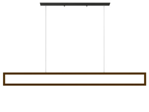 Minimalist Rectangle Frame Island Light Metal Dining Room LED Pendant Lamp in WhiteWarm Light Long Modèle 3D