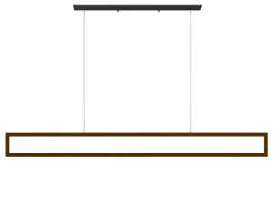 Minimalist Rectangle Frame Island Light Metal Dining Room LED Pendant Lamp in WhiteWarm Light Long 3D Model