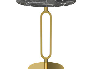 Minimalist Round Corner Table Slate Pedestal Sofa Side Table 3D Model