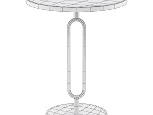 Minimalist Round Corner Table Slate Pedestal Sofa Side Table 3D Model