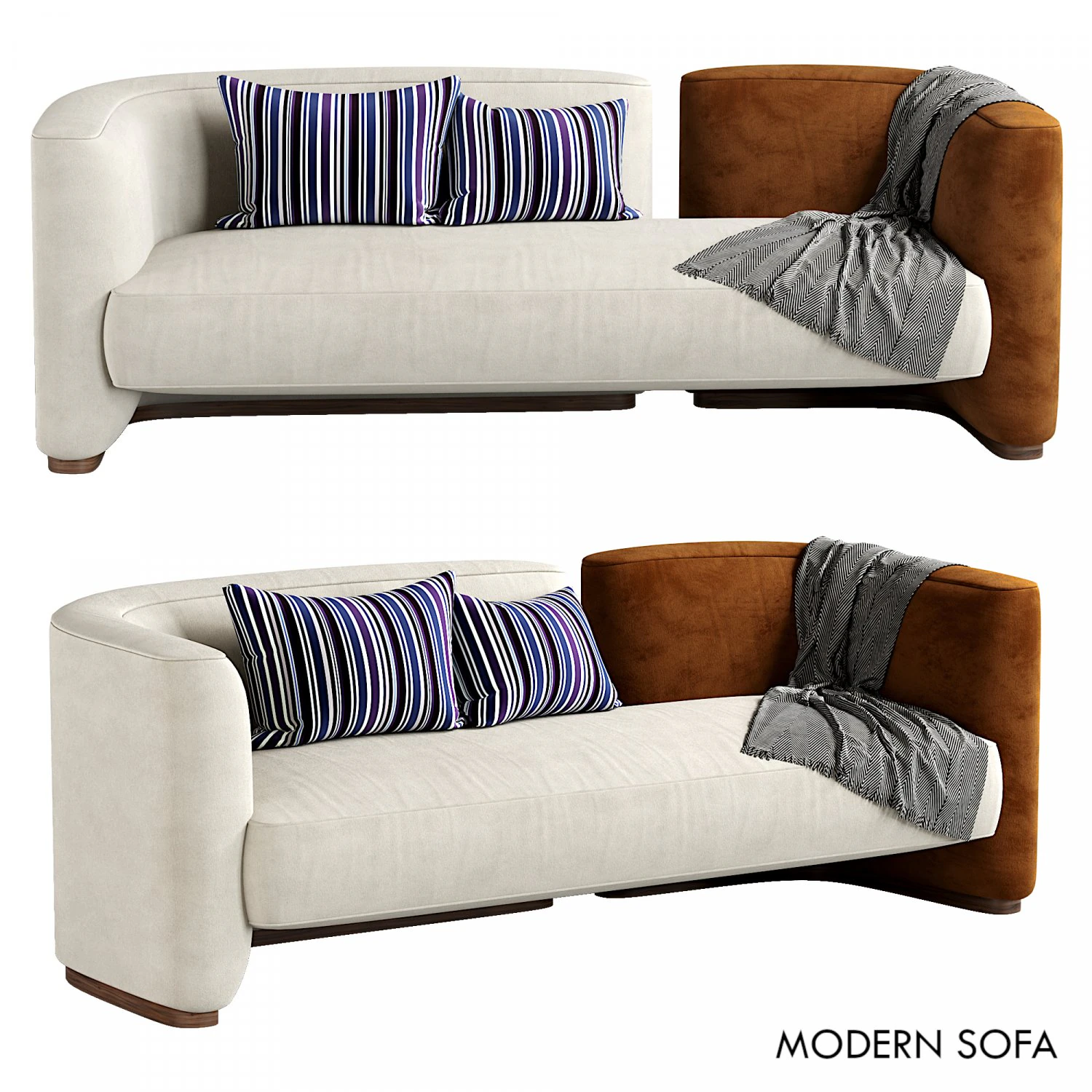 Candelaria Contemporary Sofa by AD HOC 3D Model .c4d .max .obj .3ds .fbx .stl .blend 