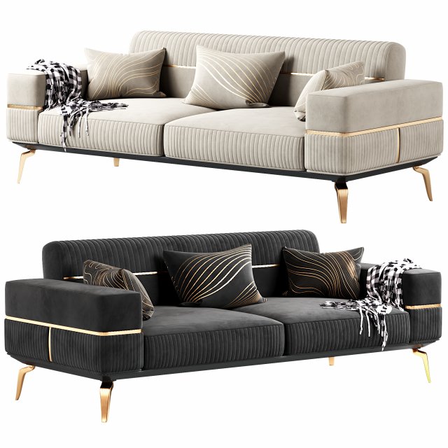 Boss sofa 3D Model .c4d .max .obj .3ds .fbx .stl .blend 