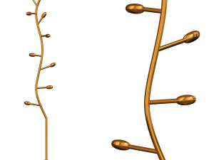 Glamorous Metal Frame Narrow Coat Rack With Flame Touch High Quality 3D Model