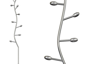 Glamorous Metal Frame Narrow Coat Rack With Flame Touch High Quality 3D Model