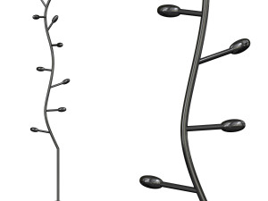 Glamorous Metal Frame Narrow Coat Rack With Flame Touch High Quality 3D Model