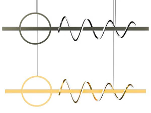 Moderne minimalistische gouden zwarte spiraalvormige kunst lineaire LED-kroonluchter voor woonkamer-eetkamer 3D Model