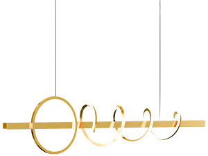 Modern Minimalist GoldenBlack spiral art linear LED chandelier for livingroom dinning area 3D 모델