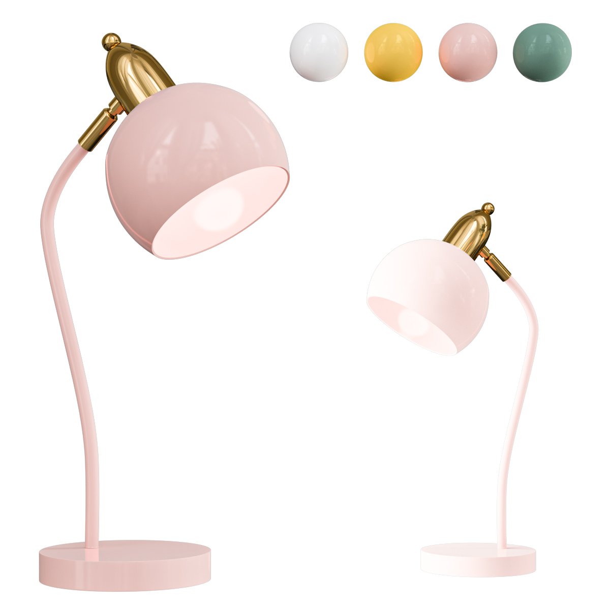 Color Optional Macaroon Style Desk Lamp Metal Dome Shade Eye