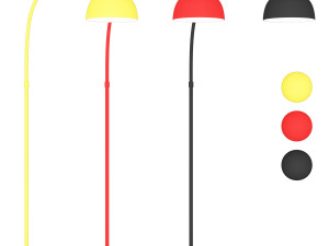 Domed Living Room Floor Lamp Metal Bulb Macaron Standing Light with Adjustable Fishing Rod Arm 3Dモデル