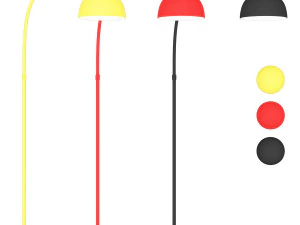 ドーム型リビングルームフロアランプ金属電球マカロンスタンディングライト、調節可能な釣り竿アーム付き 3Dモデル