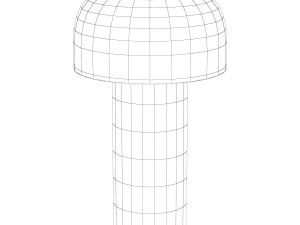 Metal Mushroom Night Table Lamp Minimalist Style LED Table Light 3D मॉडल