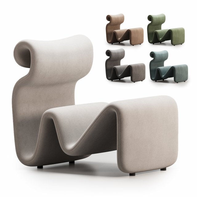 Armchair Etcetera 3D Model .c4d .max .obj .3ds .fbx .stl .blend