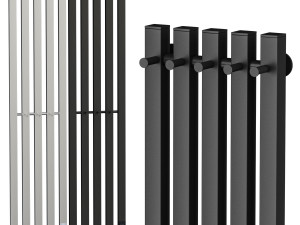 Electric heated towel rail Margroid Inaro profile 120x24 R with hooks matte black 3Dモデル