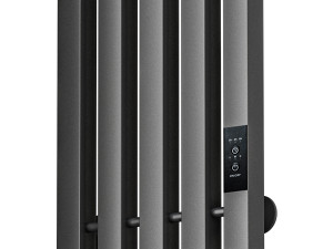Electric heated towel rail Margroid Inaro profile 120x24 R with hooks matte black Modèle 3D