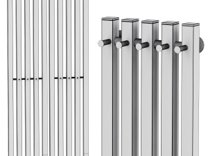 Electric heated towel rail Margroid Inaro profile 120x24 R with hooks matte black Modèle 3D