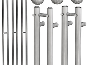 Electric heated towel rail EWRIKA Penelope X2 120x8 black 3D 模型