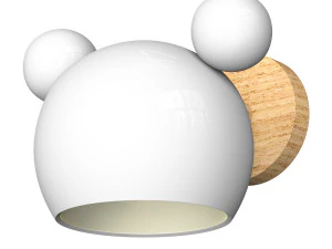 Moderne schlichte Wandleuchte aus Holz mit geometrischem Schirm für Schlafzimmer 3D Modell
