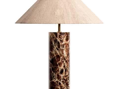 Morola 1 light large brown marble cylinder table lamp 3Dモデル