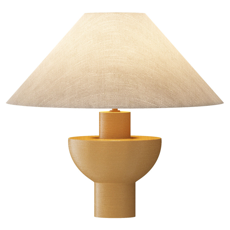 Editions brass lamp with plaster shade 3D Model .c4d .max .obj .3ds .fbx .stl .blend 