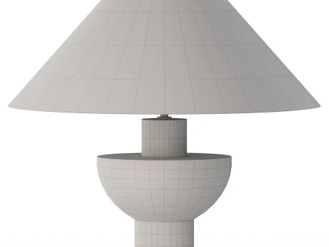 Editions brass lamp with plaster shade 3D Model