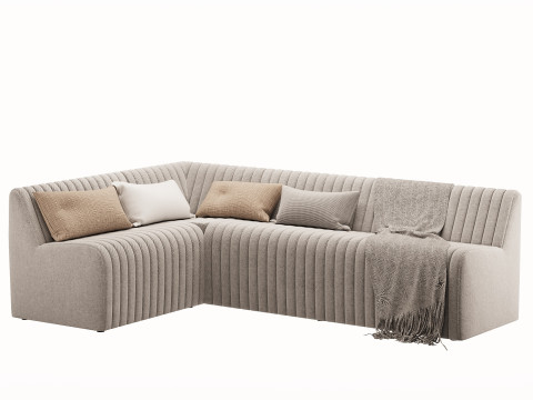 Augustine Dining Banquette L Shape Orly Natural 3D Model