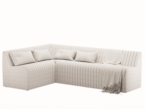 Augustine Dining Banquette L Shape Orly Natural 3D Model
