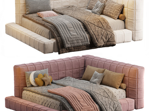 Baldwin Lounge Corner Upholstered Bed Modèle 3D