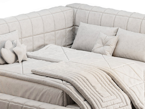 Baldwin Lounge Corner Upholstered Bed 3D मॉडल