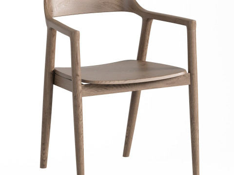 Hiroshima Wooden Armchair 3D Model