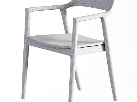Hiroshima Wooden Armchair 3D Модель