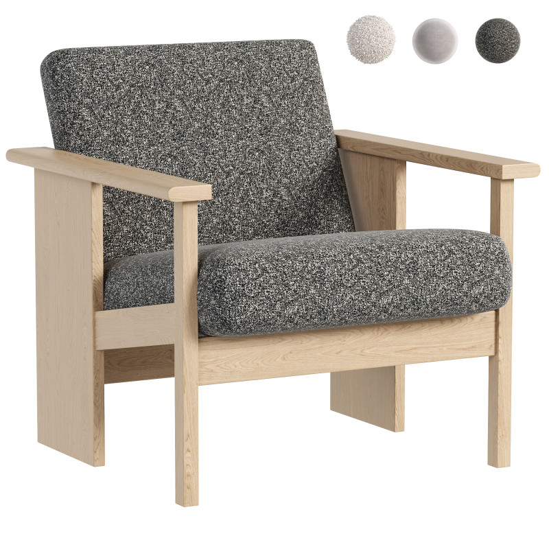 Block Lounge Chair 3D मॉडल .c4d .max .obj .3ds .fbx .stl .blend 