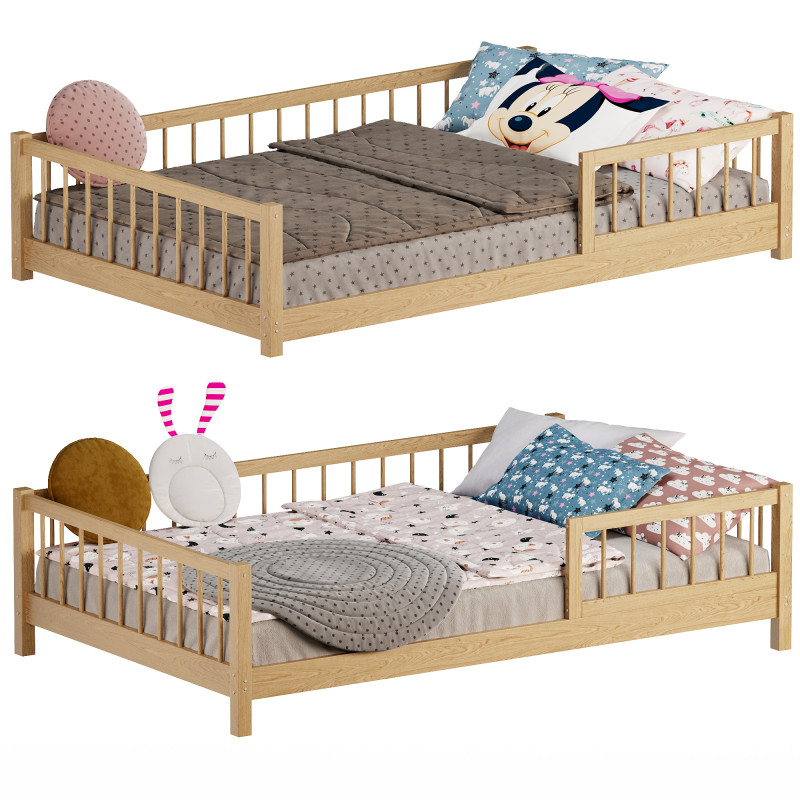 Lasse Scandinavian Wooden Kids Bed Hand Made Modelo 3D .c4d .max .obj .3ds .fbx .stl .blend 