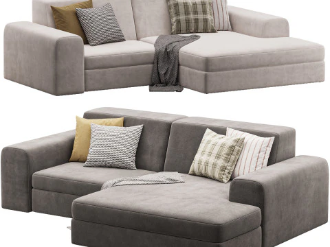 K&ouml;şe kanepe Labert Kadife Bej 3D Model