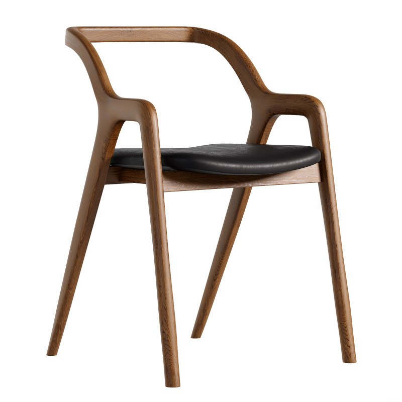 Walnut Wood Chair IN BREVE by Dale Italia 3D-Modell .c4d .max .obj .3ds .fbx .stl .blend 