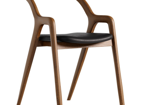 Walnut Wood Chair IN BREVE by Dale Italia 3D Model