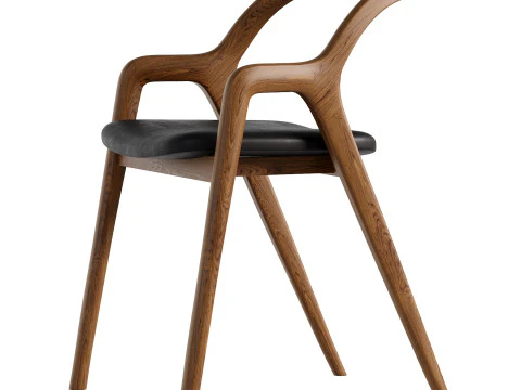Chaise en Noyer IN BREVE par Dale Italia Modèle 3D
