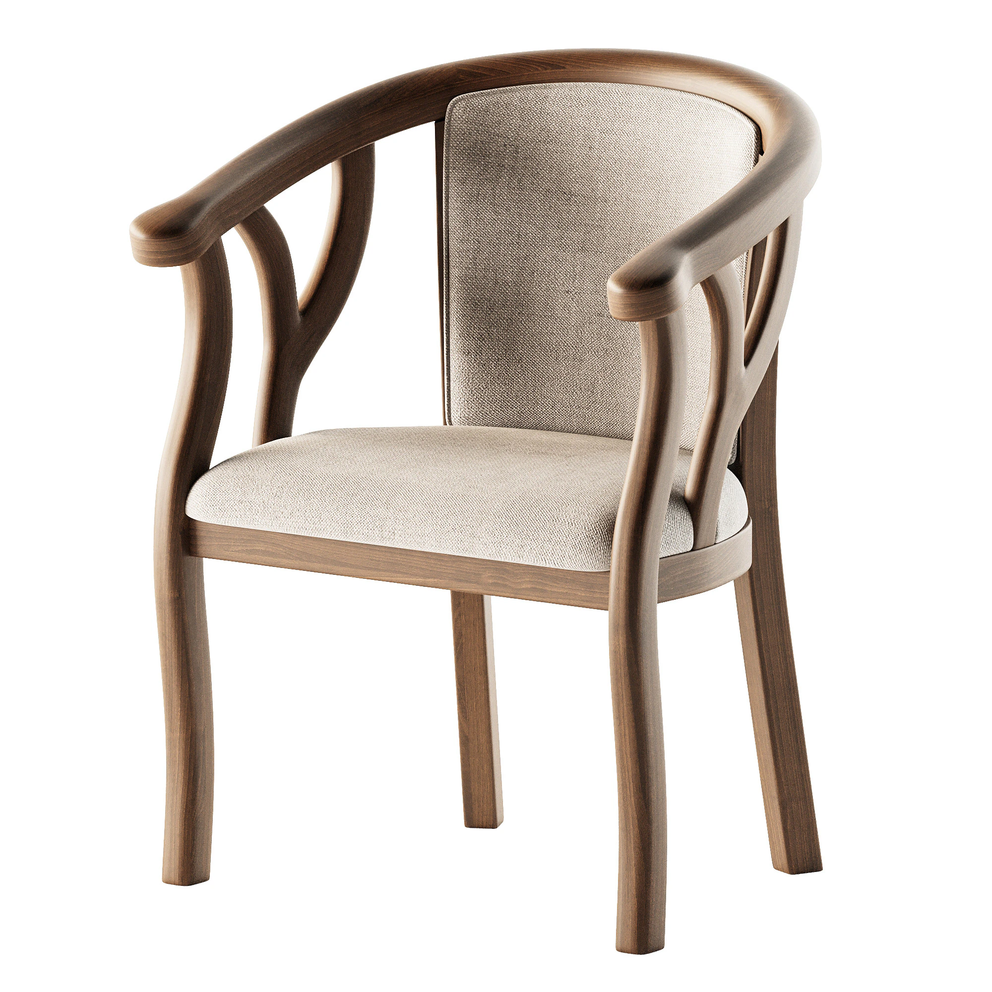 Indoor Dining Arm Chair 3D Model .c4d .max .obj .3ds .fbx .stl .blend 