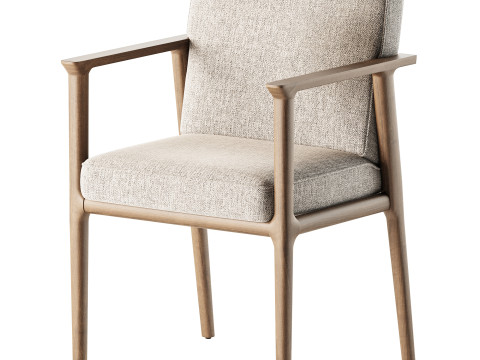 Solid Wood Arm Chair 3Dモデル