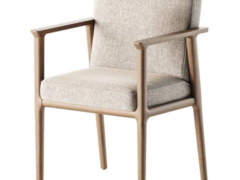 無垢材アームチェア 3Dモデル