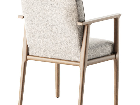 Solid Wood Arm Chair Modello 3D
