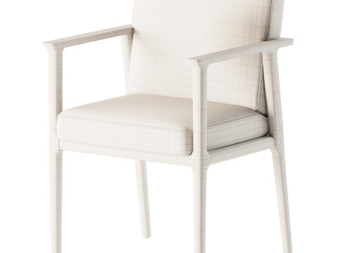 Solid Wood Arm Chair Modello 3D