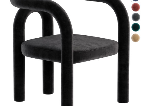 Modern Design Armless Open Back Chairs Fabric Dining Chairs for Home Modelo 3D
