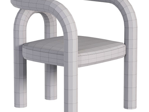 Modern Design Armless Open Back Chairs Fabric Dining Chairs for Home Modelo 3D