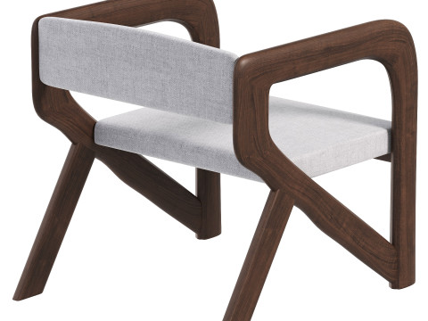 Open Back Arm Chairs Solid Wood Dining Chairs for Dining Room Modelo 3D