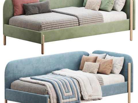 케이시 베드 90 벨벳 코랄 3D 모델